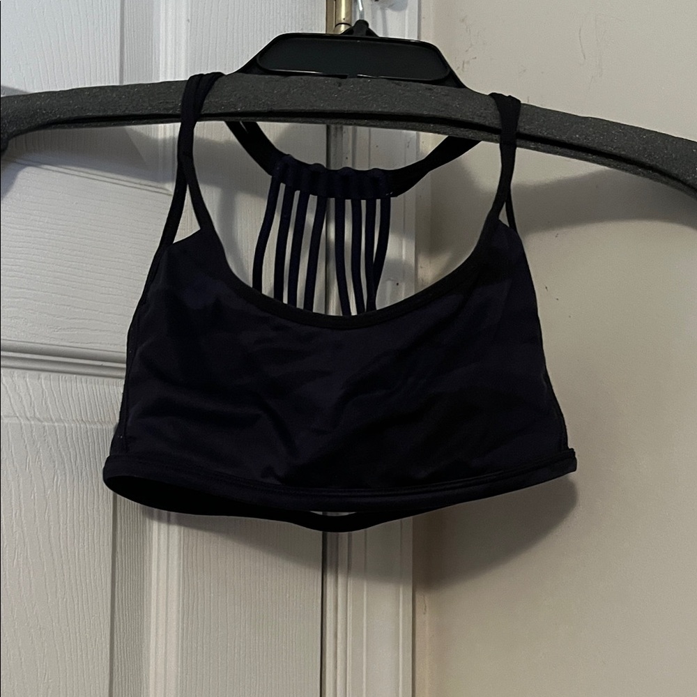 Lululemon Athletica Blue Camo Strappy Sports Bra - Size 4